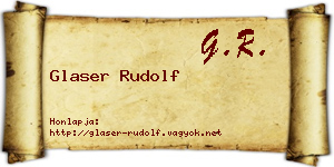 Glaser Rudolf névjegykártya